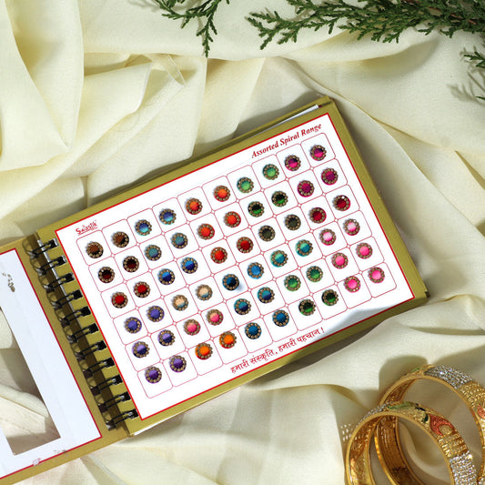 Assorted Color Velvet Bindi Book For Women & Girls- Total Pieces- 300 (BND210CMB) - Preyans.com