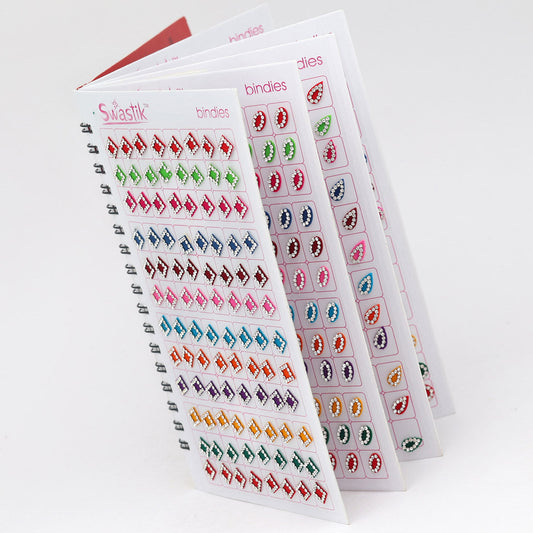 Assorted Color Velvet Bindi Book For Women & Girls- Total Pieces- 960 (BND227CMB) - Preyans.com