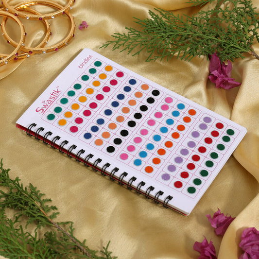 Assorted Color Silver Zari Border Bindi Book For Women & Girls- Total Pieces- 576 (BND259CMB) - Preyans.com