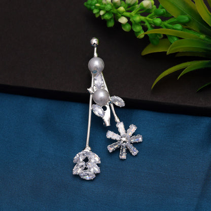 Silver Color Brooch Use Burkha Pin & Dupatta / Saree Pin (BR148SLV) - preyans.com