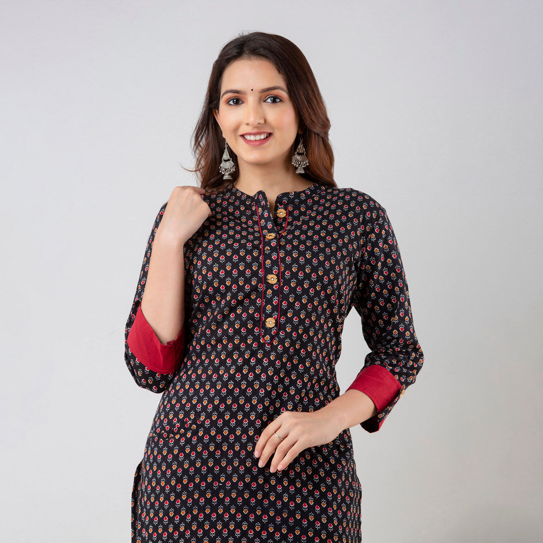 Black Color Straight Kurta (CK206BLK) - Preyans.com