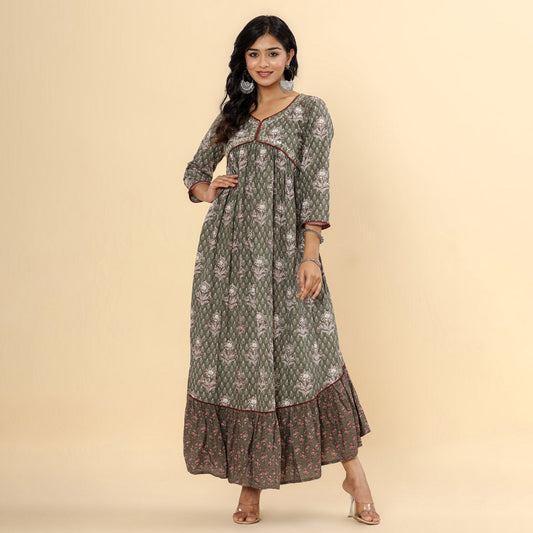 Grey Color Anarkali Kurta (CK213GRY) Grey - Preyans.com