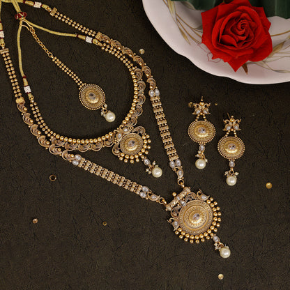 White Color Premium Copper Necklace Set (CPRN204WHT) - preyans.com