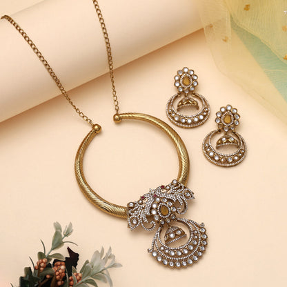 White Color American Diamond Necklace Set (CZN1005WHT) - preyans.com