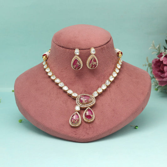 Rani Color American Diamond Necklaces Set - Preyans.com