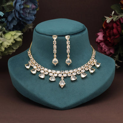 White Color American Diamond Necklace Set (CZN921WHT) - Preyans.com