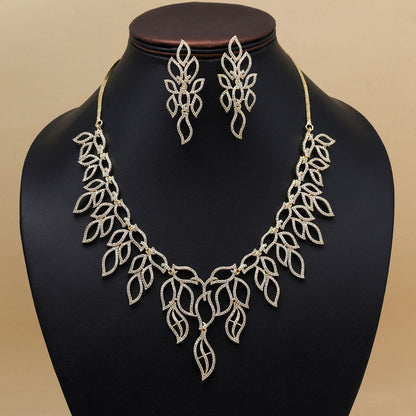 White Color American Diamond Necklace Set (CZN938WHT) - preyans.com