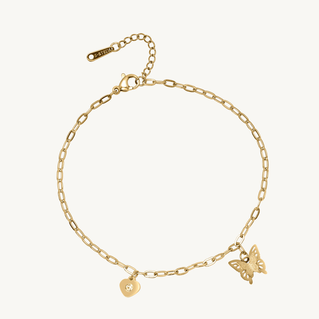 Gold Color Surgical Steel 18k Gold Plated Demi Fine Single Foot Anklet - Preyans.com