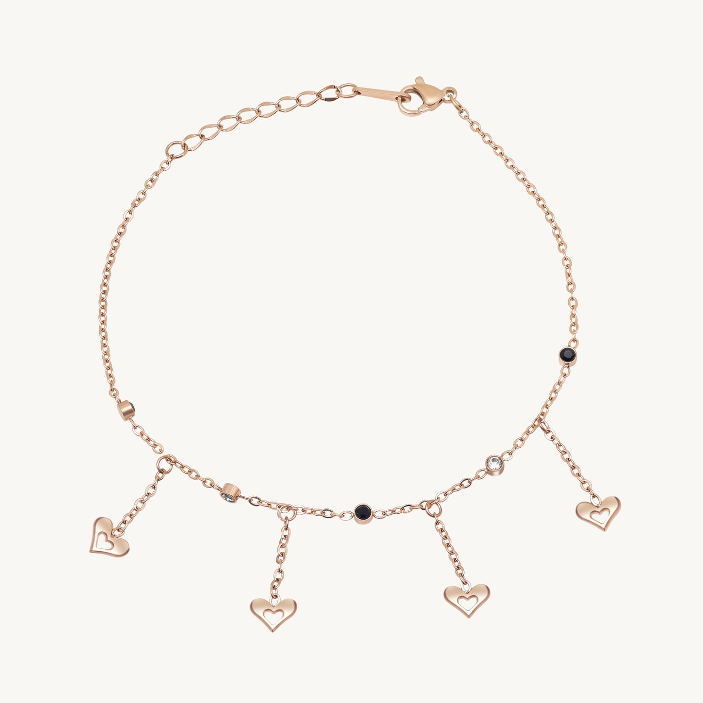 Radiant White Color Surgical Steel 18k Gold Plated Demi Fine Bracelet - Preyans.com