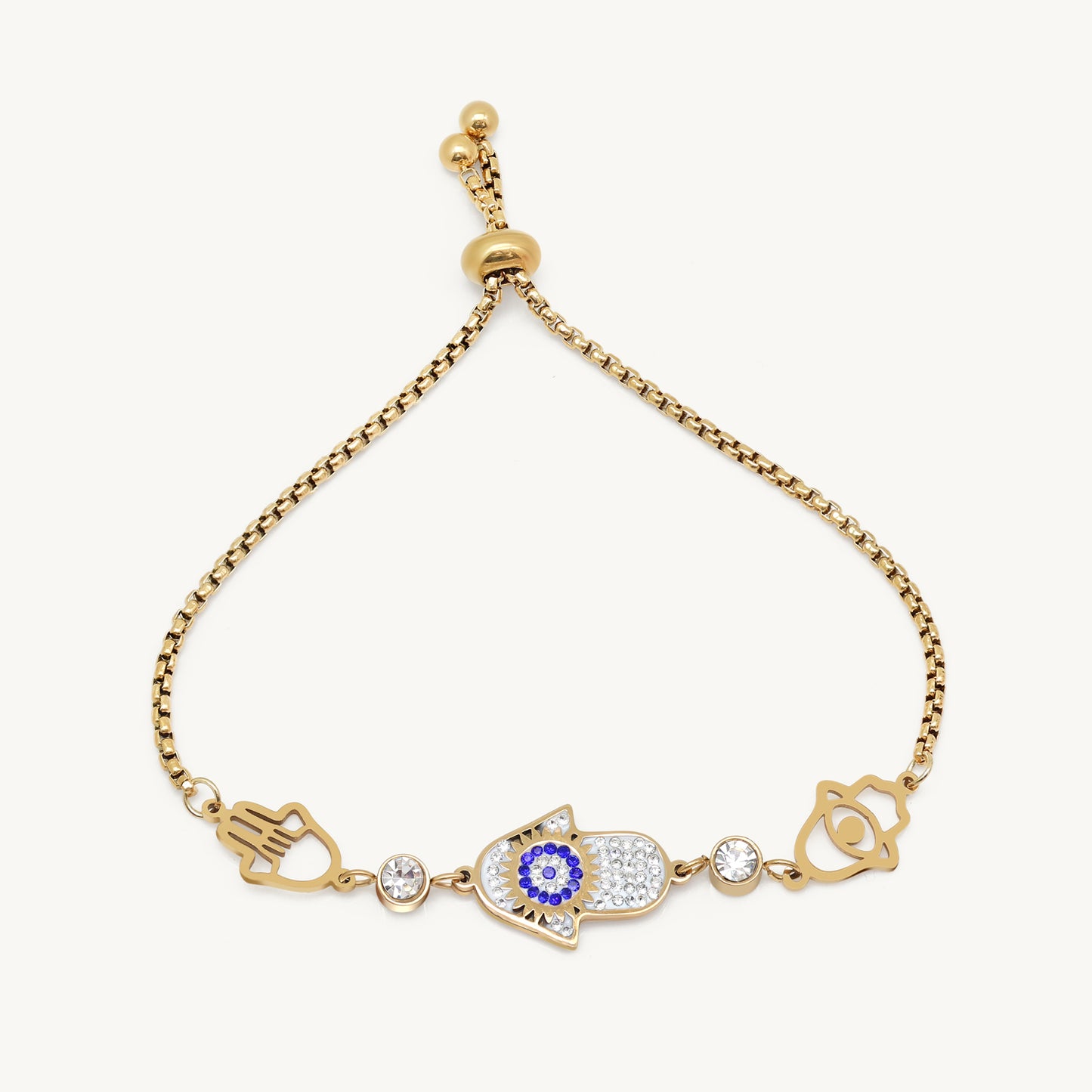 Cool Blue Color Surgical Steel 18k Gold Plated Demi Fine Bracelet - Preyans.com
