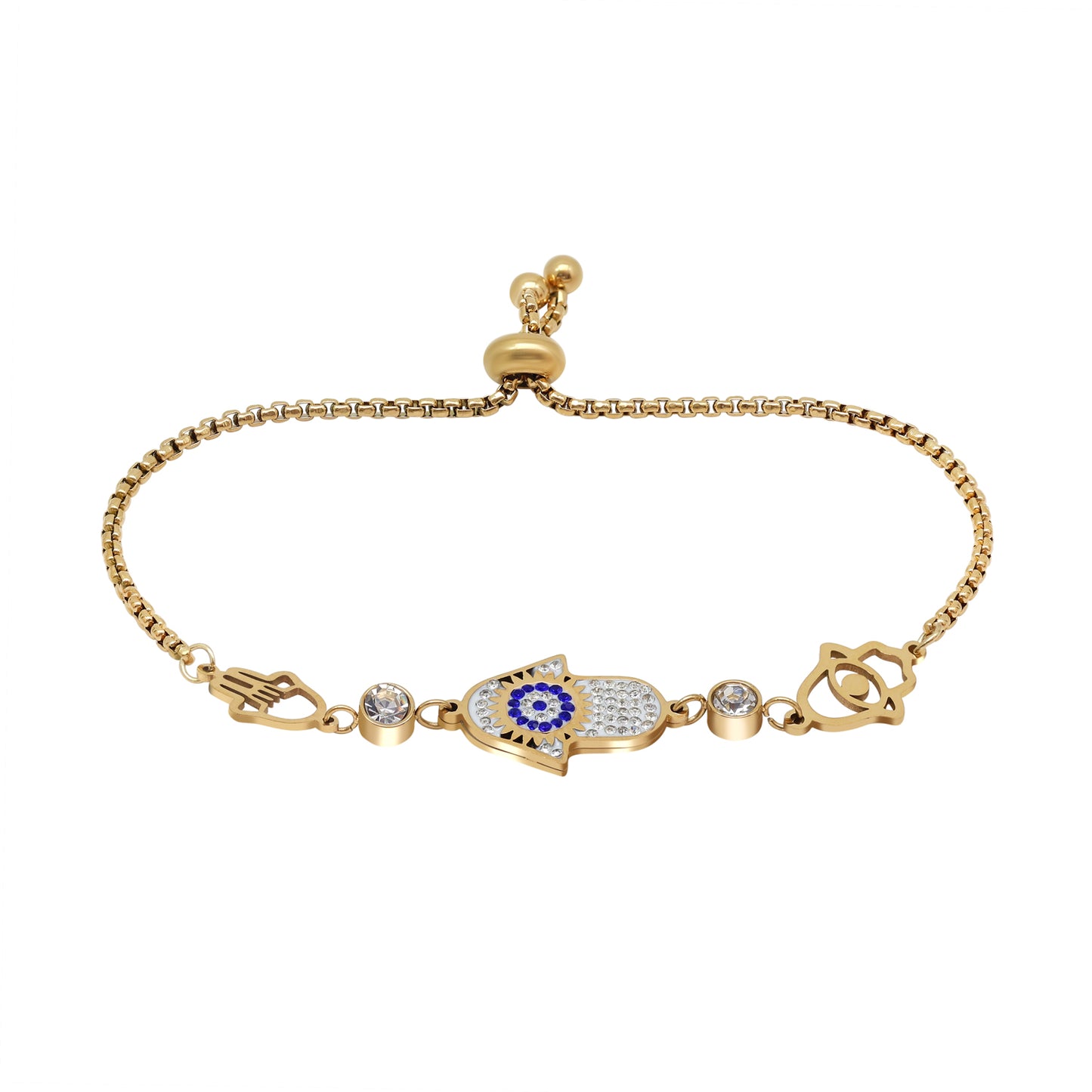 Cool Blue Color Surgical Steel 18k Gold Plated Demi Fine Bracelet - Preyans.com