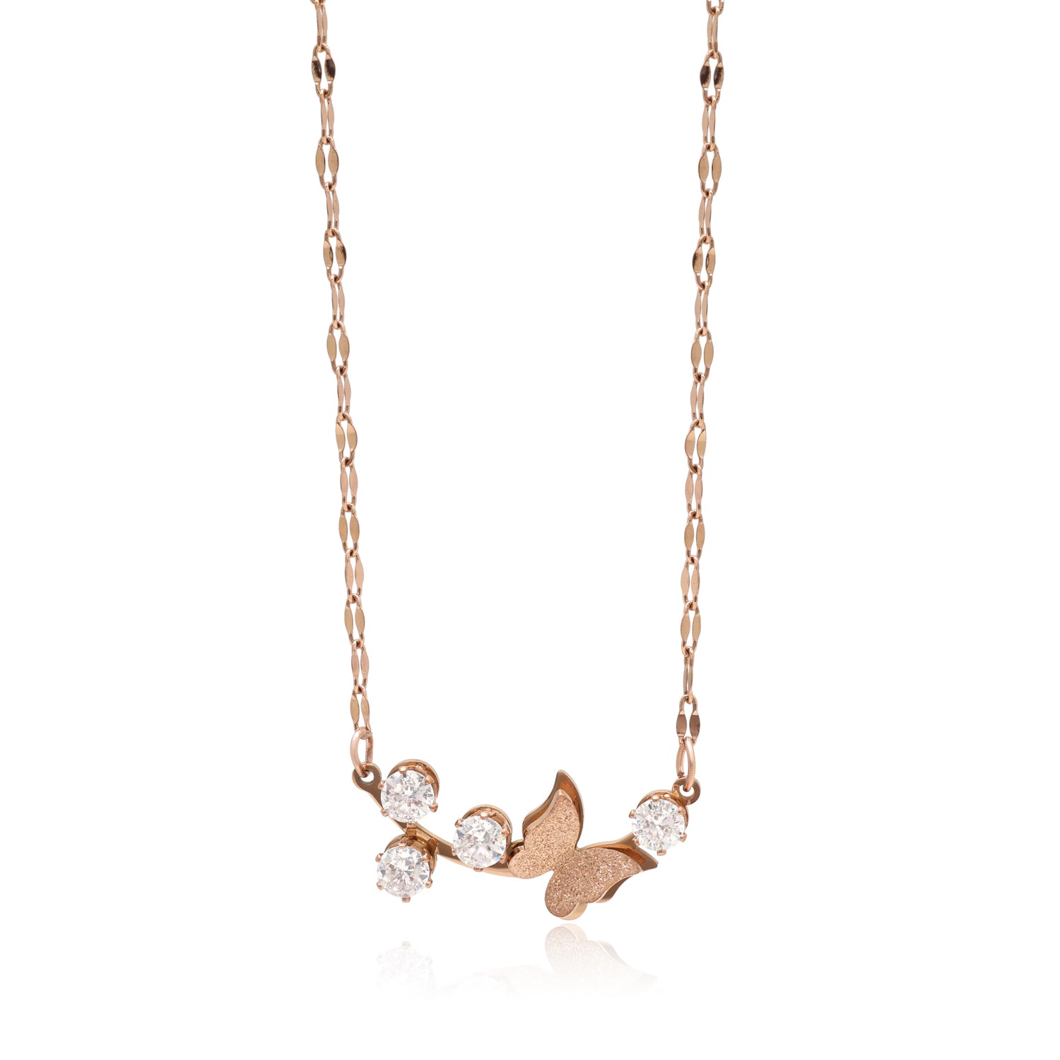 White Color Surgical Steel 18k Gold Plated Demi Fine Necklace - Preyans.com