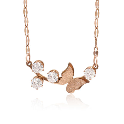 White Color Surgical Steel 18k Gold Plated Demi Fine Necklace - Preyans.com