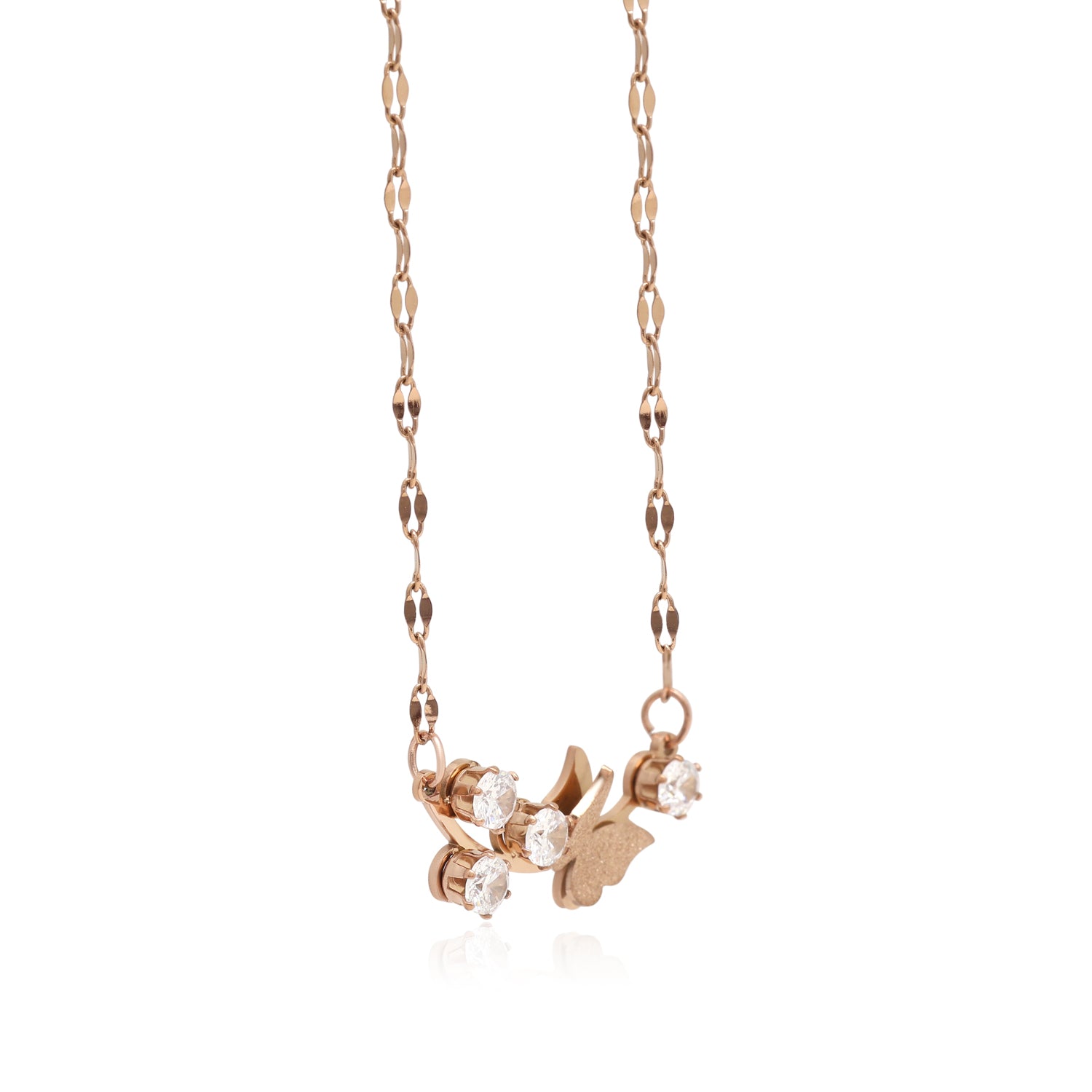 White Color Surgical Steel 18k Gold Plated Demi Fine Necklace - Preyans.com