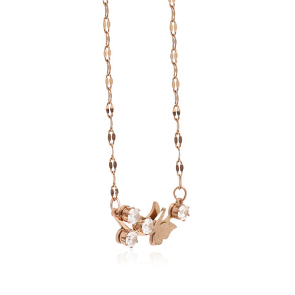 White Color Surgical Steel 18k Gold Plated Demi Fine Necklace - Preyans.com