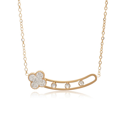 White Color Surgical Steel 18k Gold Plated Demi Fine Necklace - Preyans.com