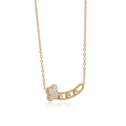 White Color Surgical Steel 18k Gold Plated Demi Fine Necklace - Preyans.com