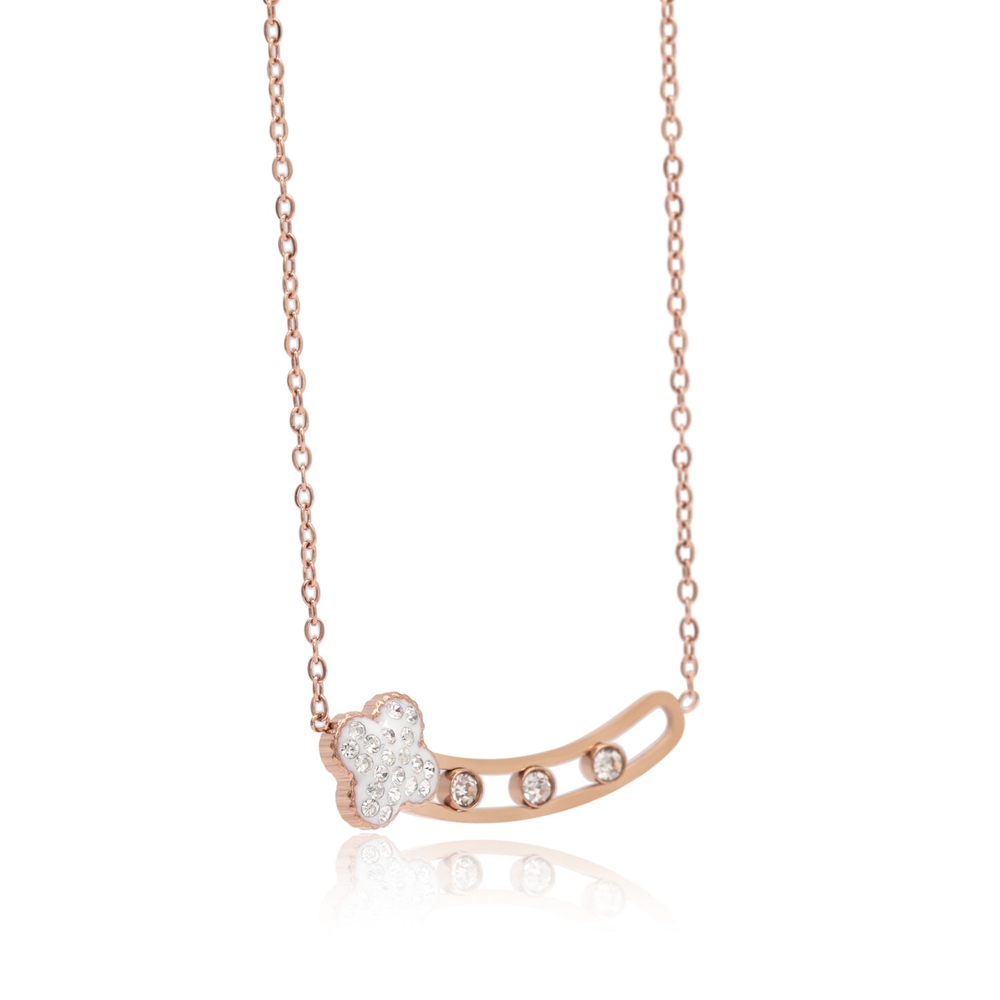 White Color Surgical Steel 18k Gold Plated Demi Fine Necklace - Preyans.com