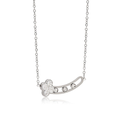 Silver Color Surgical Steel Silver Plated Demi Fine Necklace - Preyans.com