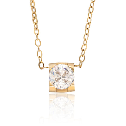 White Color Surgical Steel 18k Gold Plated Demi Fine Necklace - Preyans.com