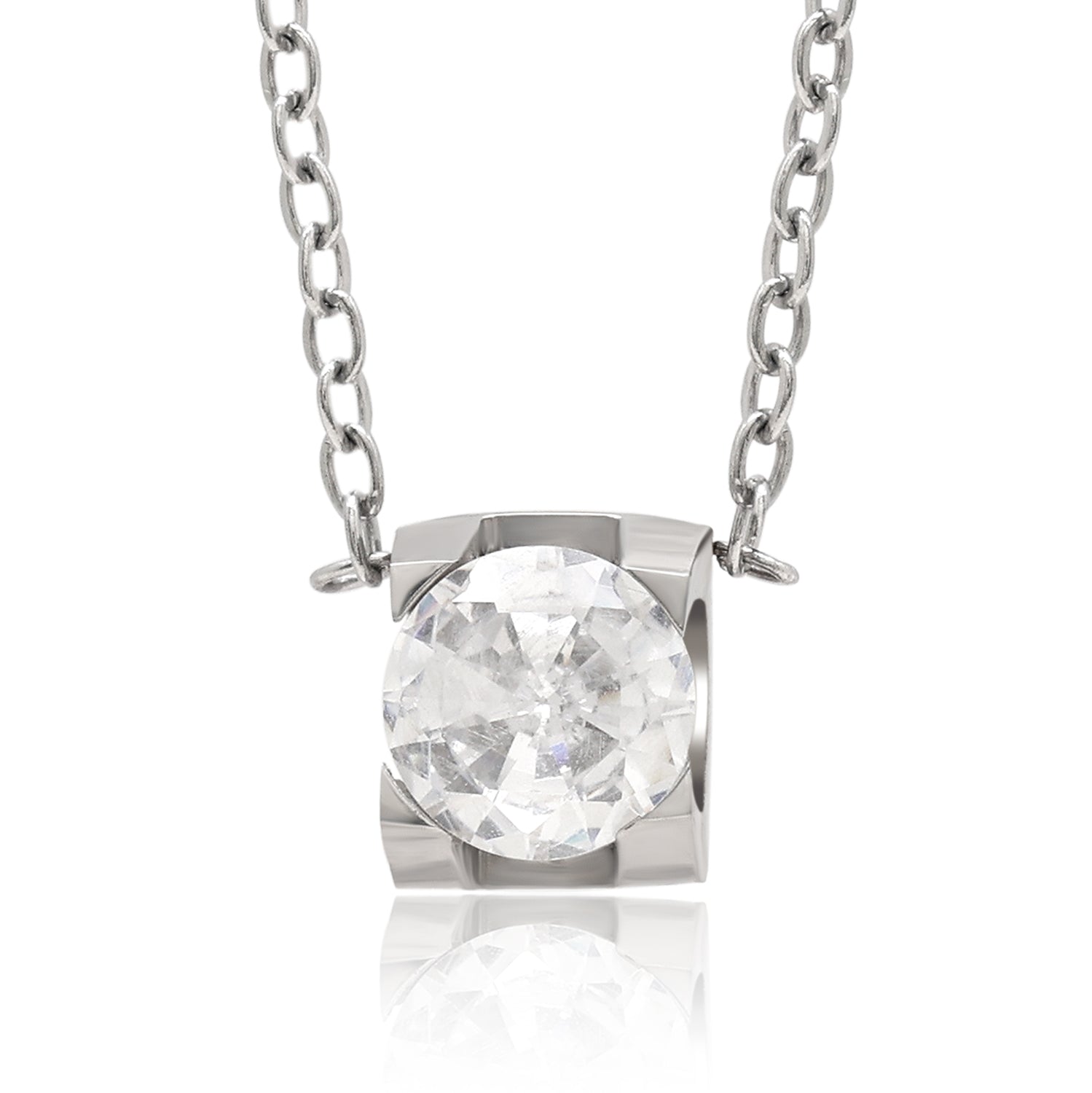 Silver Color Surgical Steel Silver Plated Demi Fine Necklace - Preyans.com