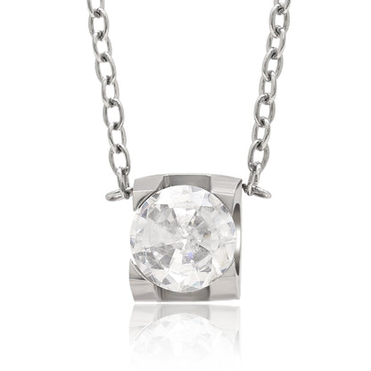 Silver Color Surgical Steel Silver Plated Demi Fine Necklace - Preyans.com