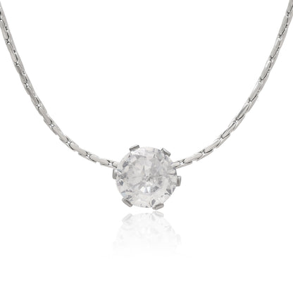 Silver Color Surgical Steel Silver Plated Demi Fine Necklace - Preyans.com