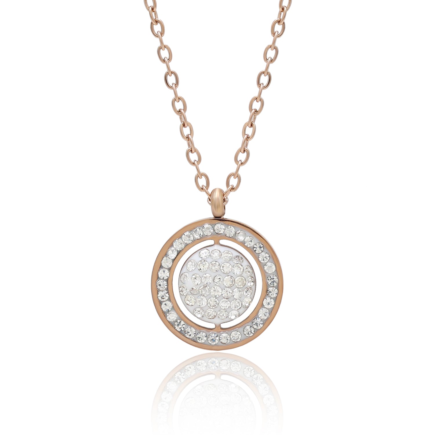 White Color Surgical Steel 18k Gold Plated Demi Fine Necklace - Preyans.com