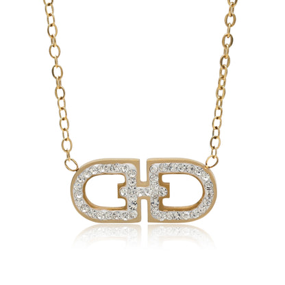 White Color Surgical Steel 18k Gold Plated Demi Fine Necklace - Preyans.com