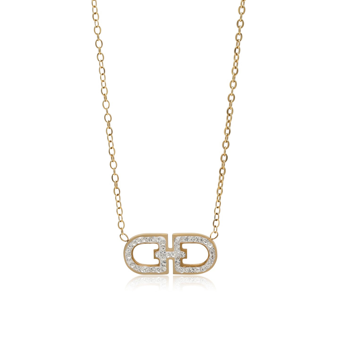 White Color Surgical Steel 18k Gold Plated Demi Fine Necklace - Preyans.com