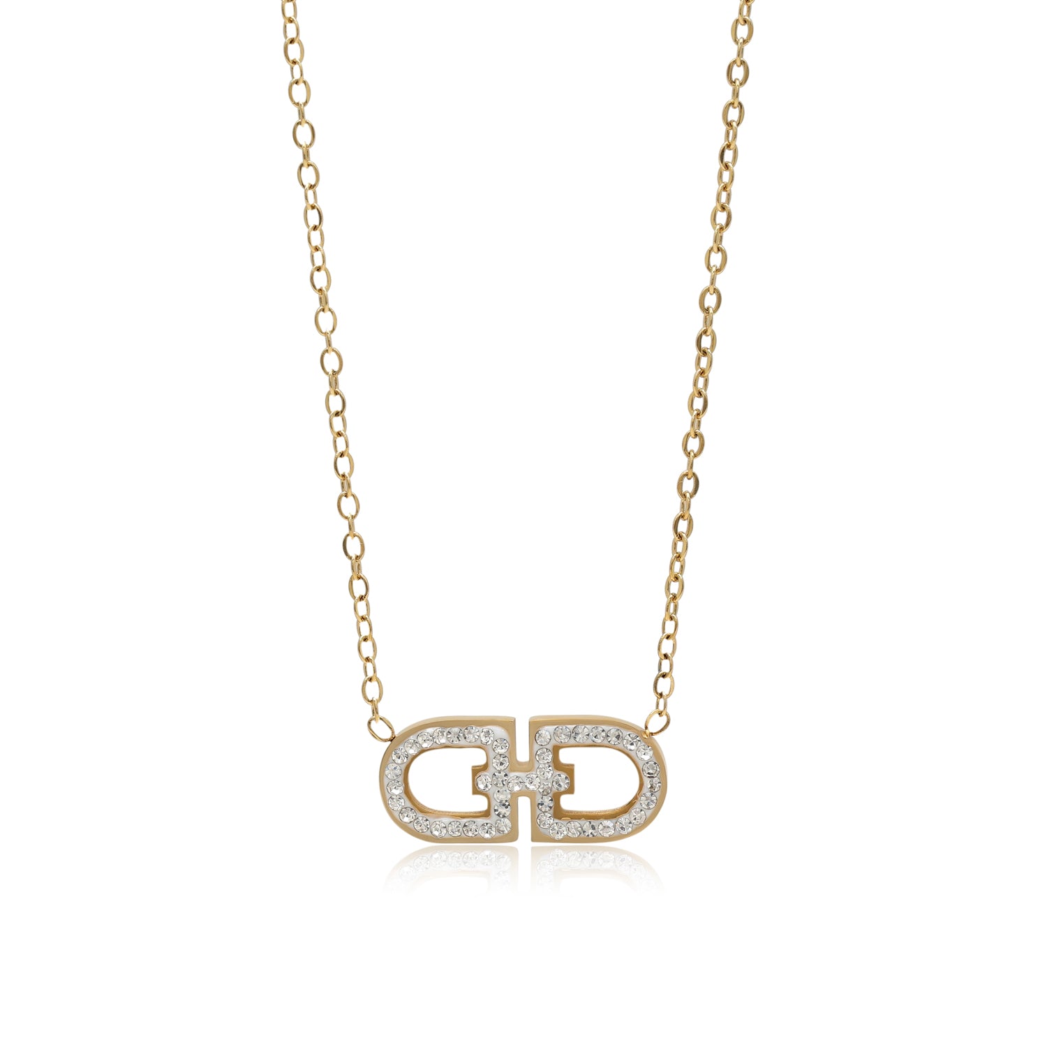 White Color Surgical Steel 18k Gold Plated Demi Fine Necklace - Preyans.com