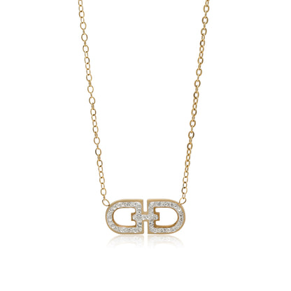 White Color Surgical Steel 18k Gold Plated Demi Fine Necklace - Preyans.com