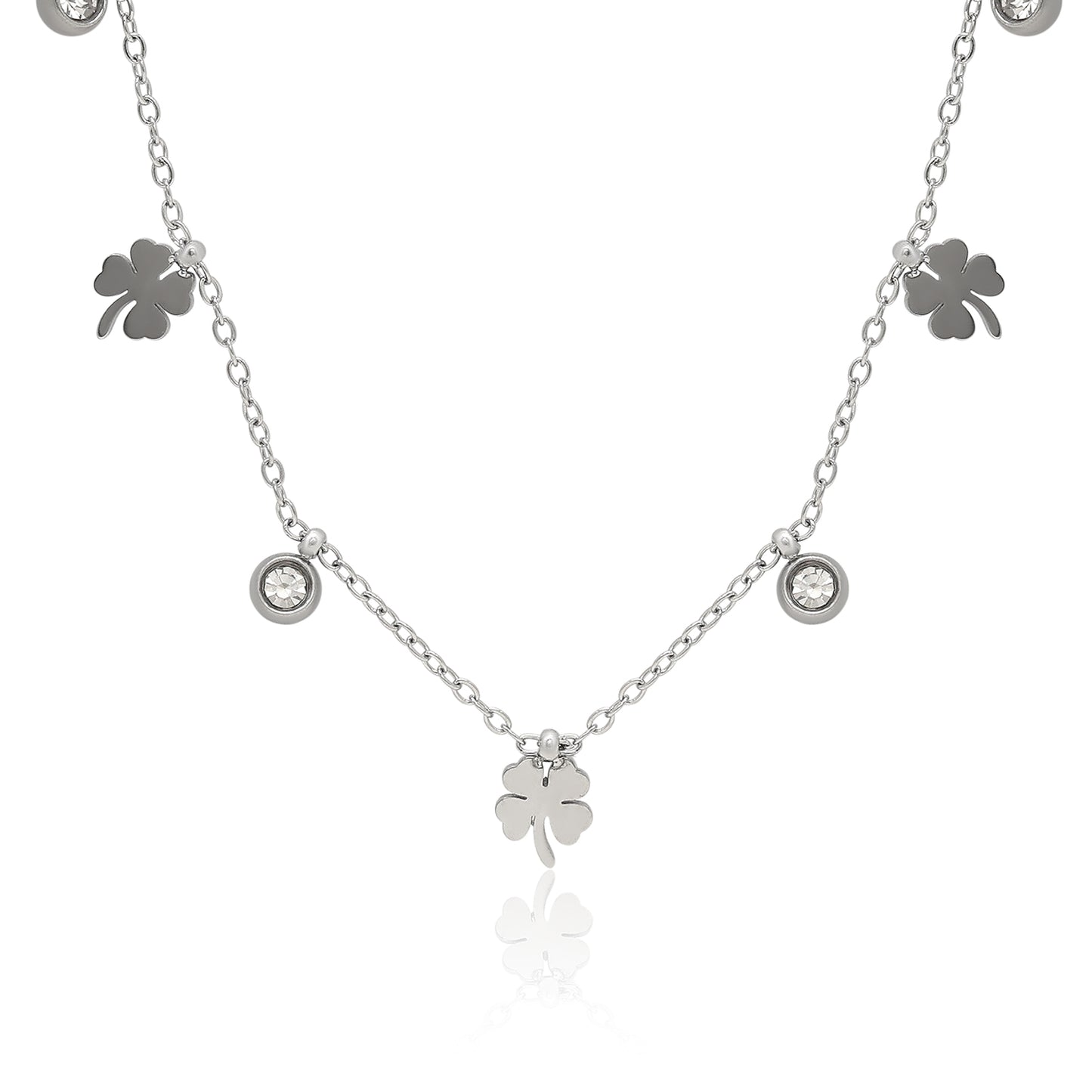 Silver Color Surgical Steel Silver Plated Demi Fine Necklace - Preyans.com