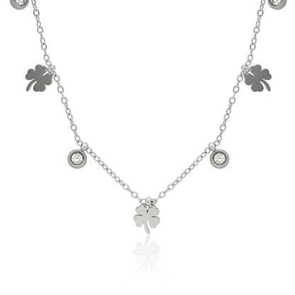 Silver Color Surgical Steel Silver Plated Demi Fine Necklace - Preyans.com