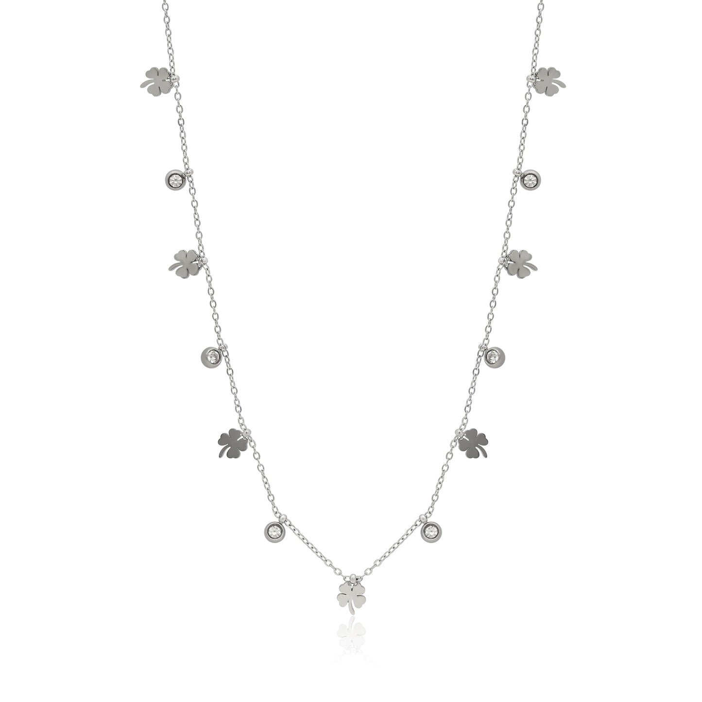 Silver Color Surgical Steel Silver Plated Demi Fine Necklace - Preyans.com