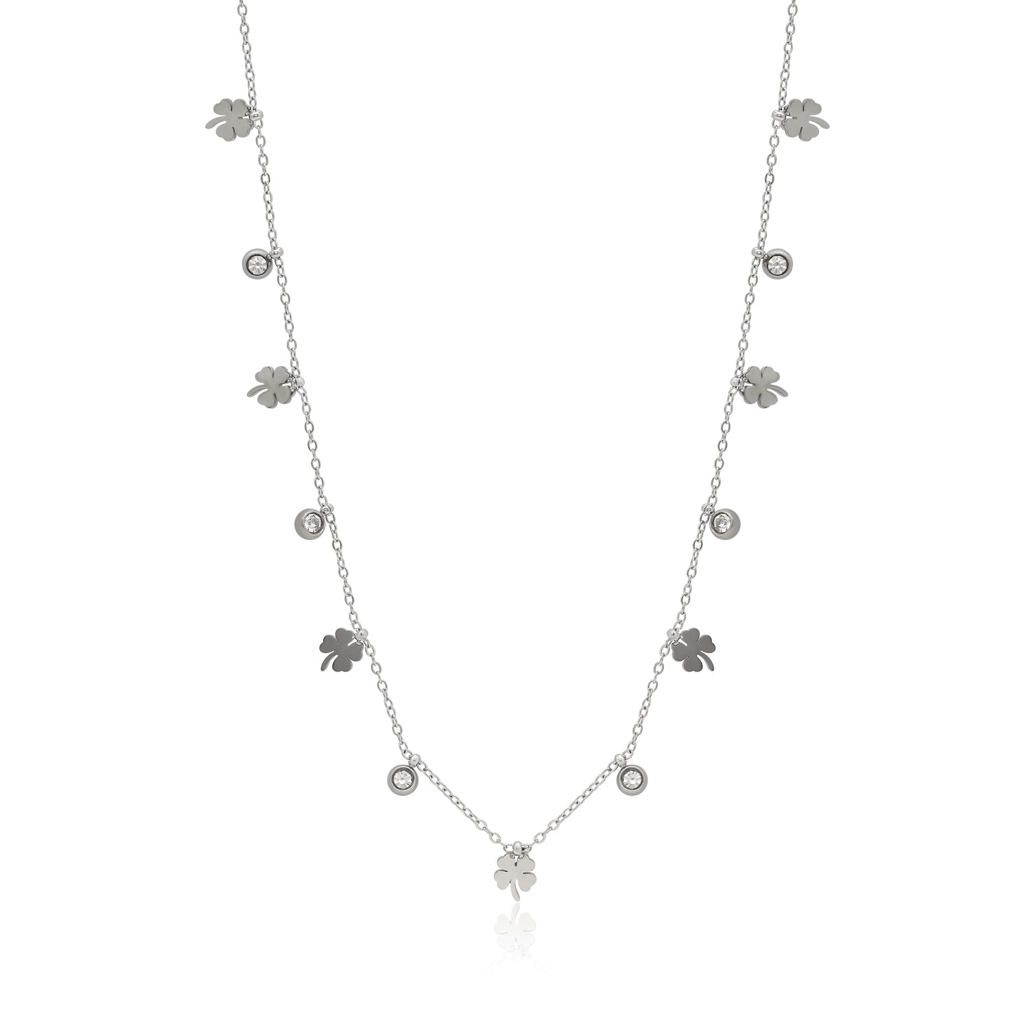 Silver Color Surgical Steel Silver Plated Demi Fine Necklace - Preyans.com