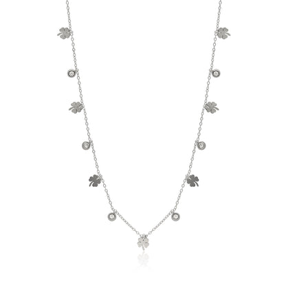 Silver Color Surgical Steel Silver Plated Demi Fine Necklace - Preyans.com
