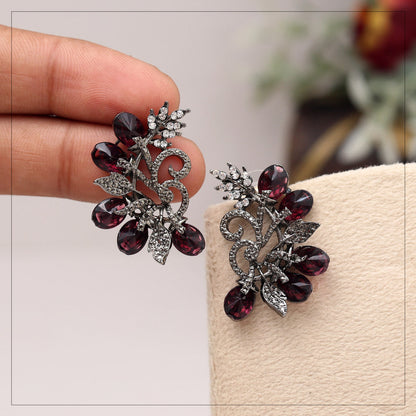 Purple Color Black Antique Earrings (DRKDE171PRP) - Preyans.com