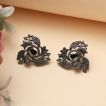 Black Color Black Antique Earrings (DRKDE172BLK) - Preyans.com