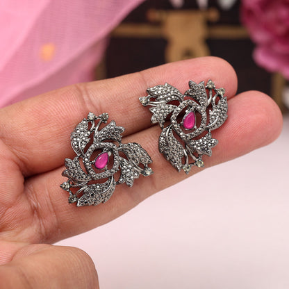 Rani Color Black Antique Earrings (DRKDE172RNI) - Preyans.com