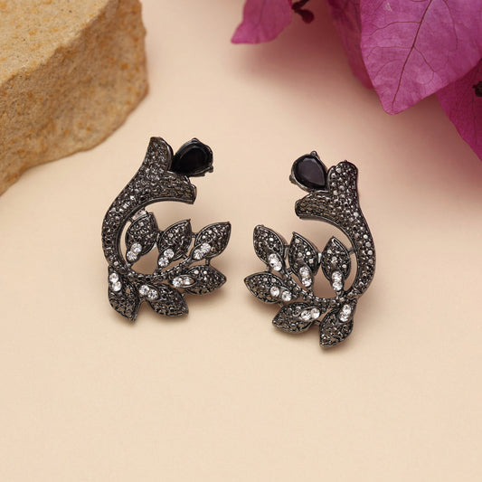 Black Color Black Antique Earrings (DRKDE176BLK) - Preyans.com