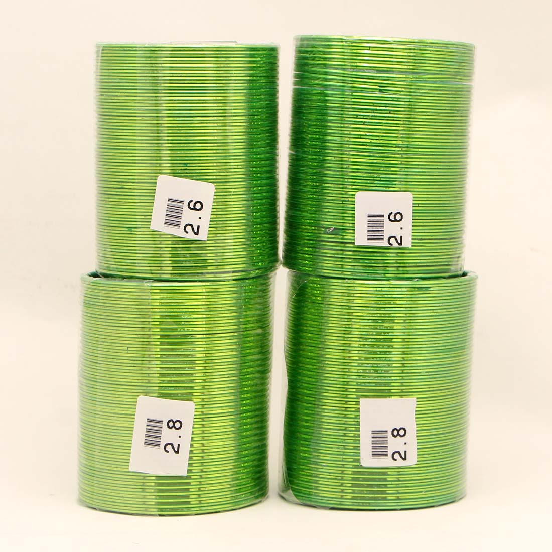 Parrot Green Color 4 Set Of Fashion Bangles Combo Size(2 Set Of 2.6, 2 Set Of 2.8) FB152CMB - preyans.com