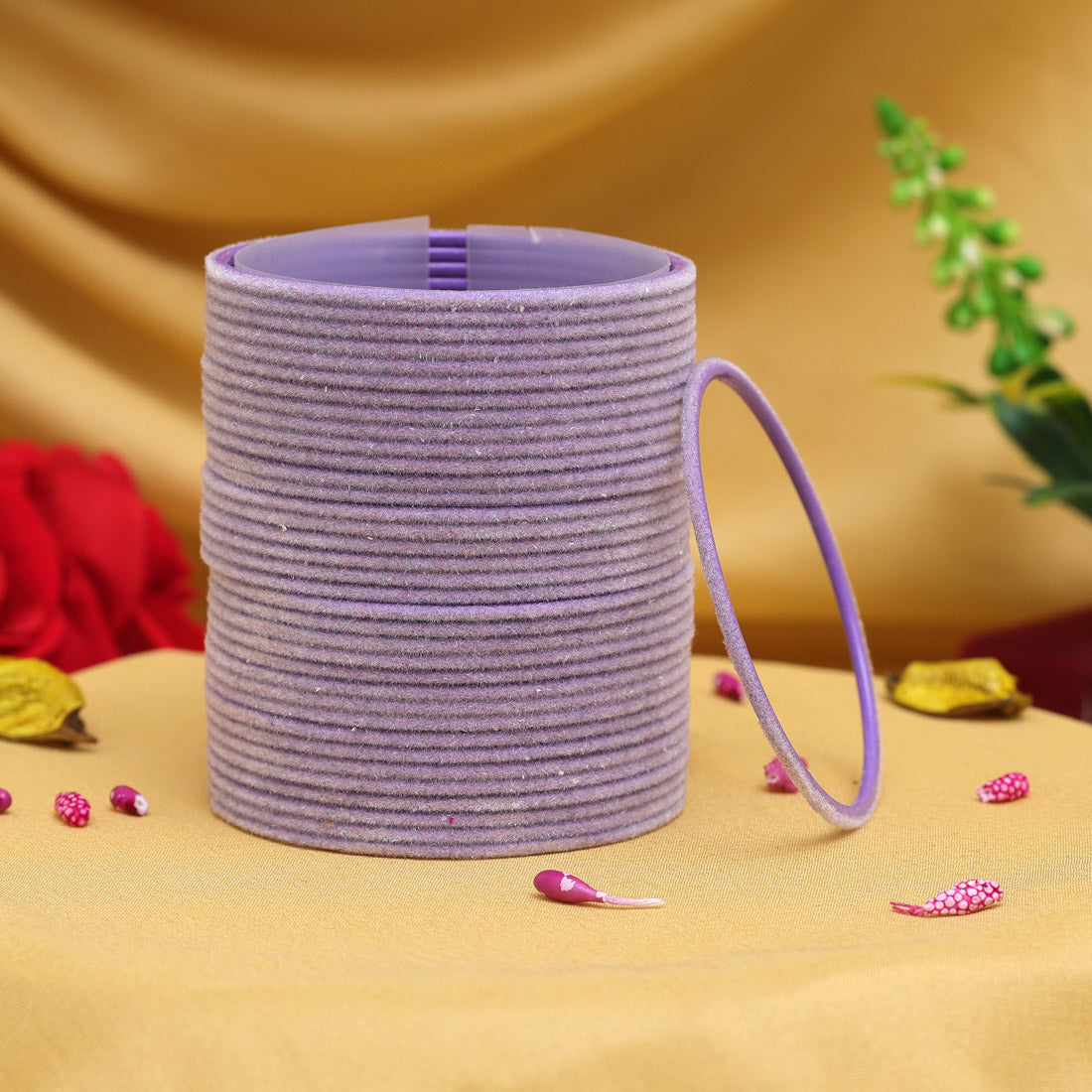 Light Purple Color 2 Set Of Fashion Bangles Combo Size: 2.10 (FB295CMB) - preyans.com