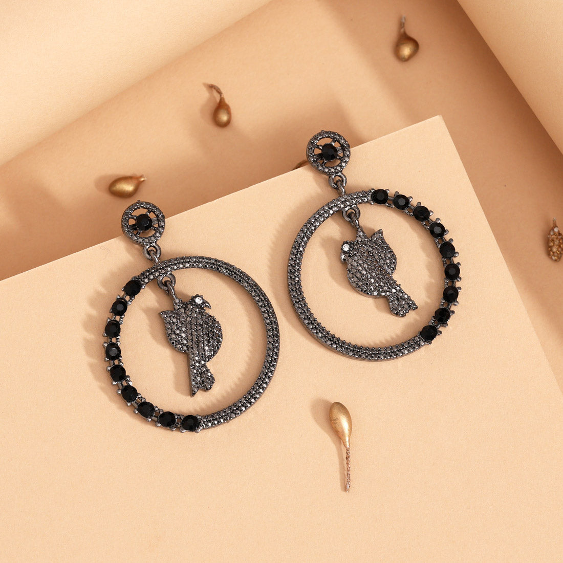 Black Color Fashion Earrings - Preyans.com