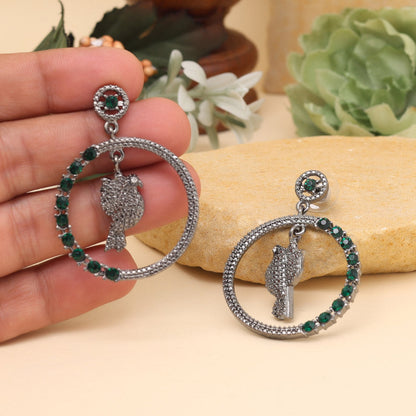 Green Color Fashion Earrings - Preyans.com