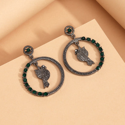 Green Color Fashion Earrings - Preyans.com