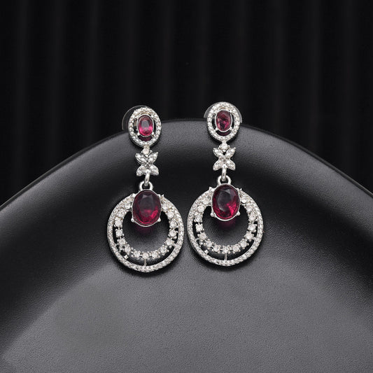 Magenta Color Fashion Earrings - eindiawholesale.com