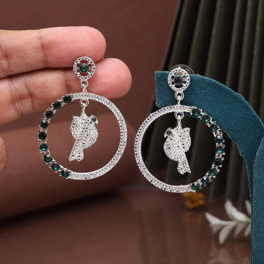 Stylish Green Color Fashion Earrings - Preyans.com