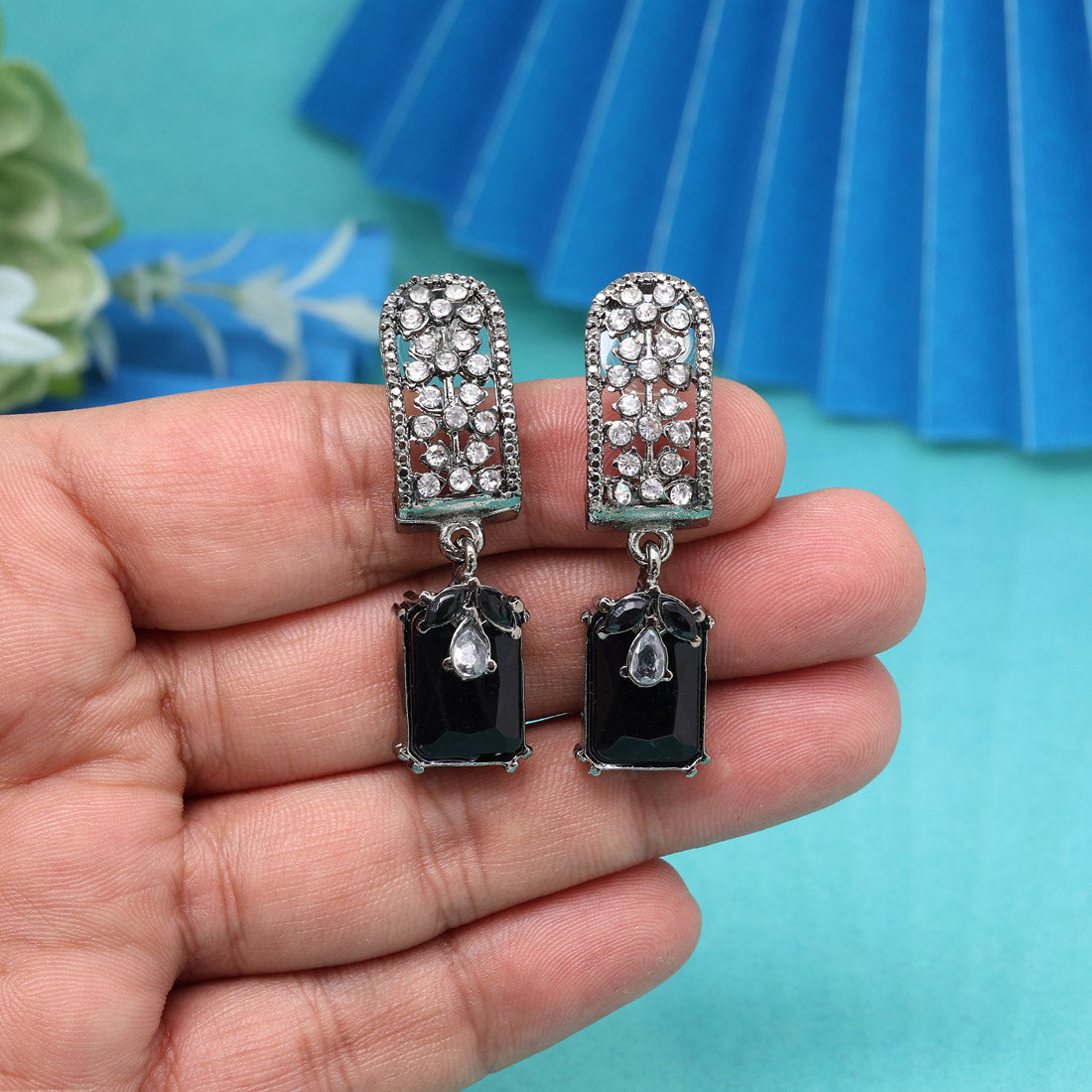 Jet Black Color Fashion Earrings - Preyans.com