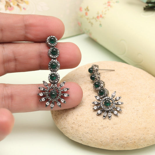 Leafy Green Color Fashion Earrings - Preyans.com